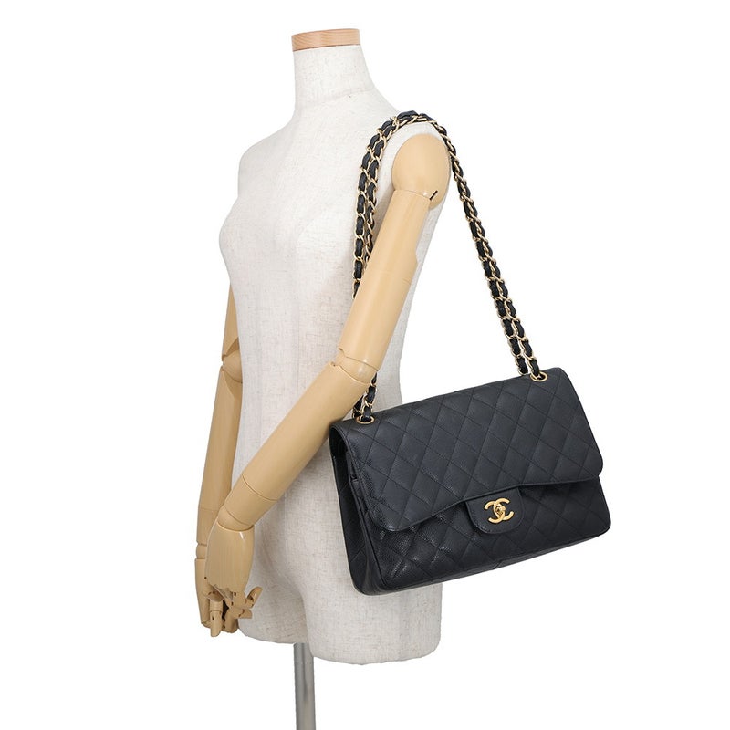 シャネル チェーンショルダーバッグ マトラッセ30 ココマーク デカマト キャビアスキン A58600 CHANEL 黒