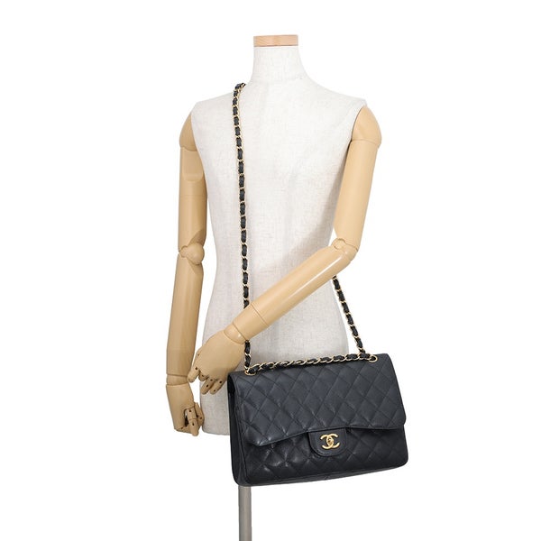 シャネル チェーンショルダーバッグ マトラッセ30 ココマーク デカマト キャビアスキン A58600 CHANEL 黒