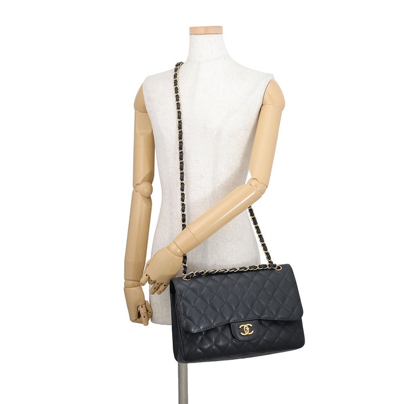 シャネル チェーンショルダーバッグ マトラッセ30 ココマーク デカマト キャビアスキン A58600 CHANEL 黒
