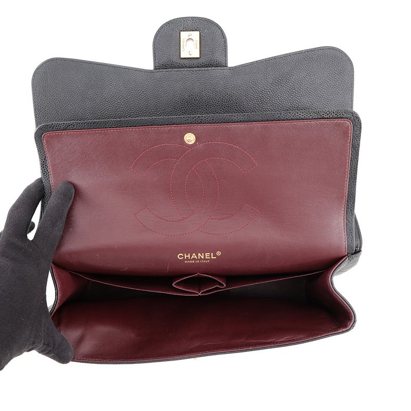 シャネル チェーンショルダーバッグ マトラッセ30 ココマーク デカマト キャビアスキン A58600 CHANEL 黒