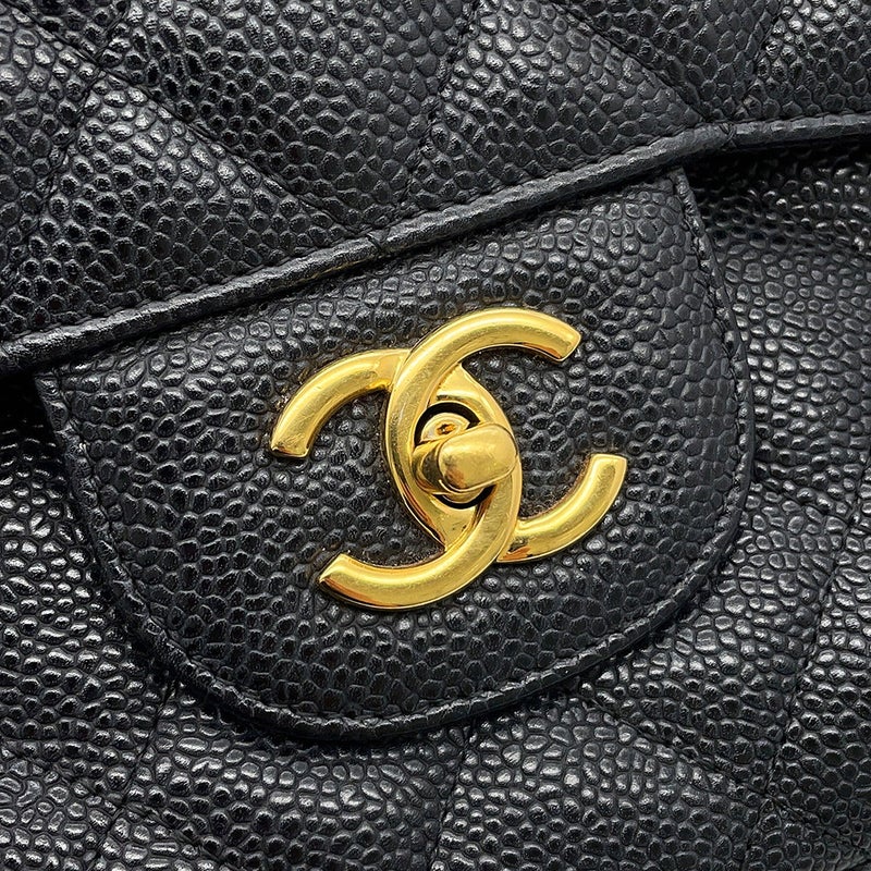 シャネル チェーンショルダーバッグ マトラッセ30 ココマーク デカマト キャビアスキン A58600 CHANEL 黒