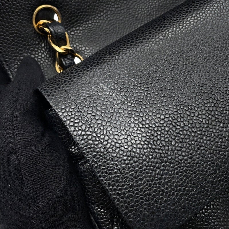 シャネル チェーンショルダーバッグ マトラッセ30 ココマーク デカマト キャビアスキン A58600 CHANEL 黒