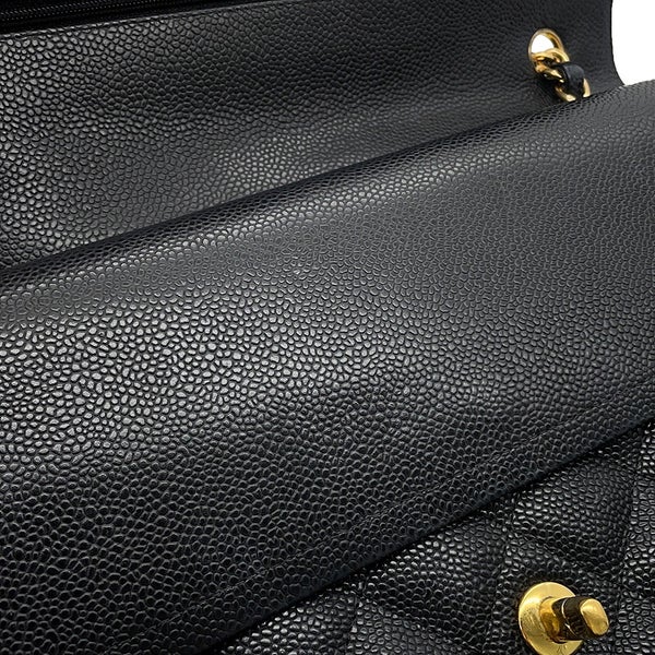 シャネル チェーンショルダーバッグ マトラッセ30 ココマーク デカマト キャビアスキン A58600 CHANEL 黒