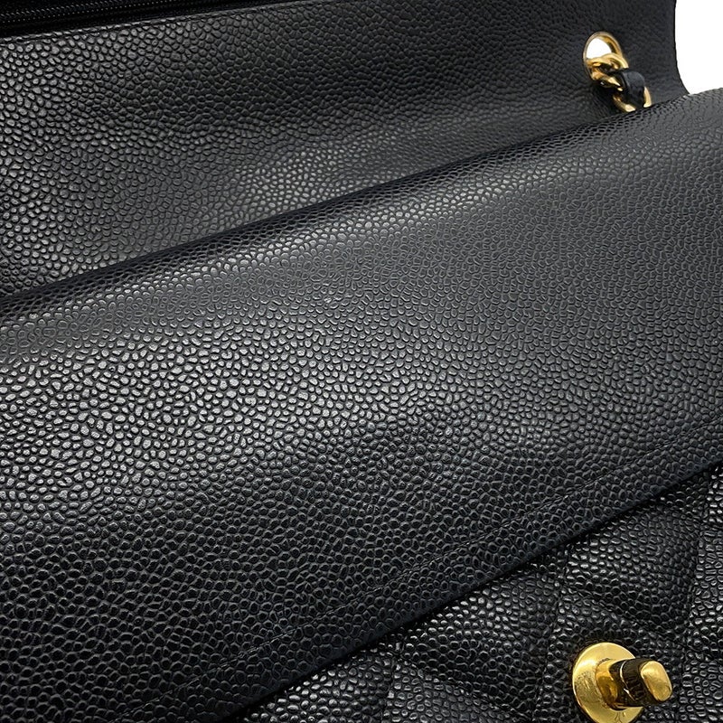 シャネル チェーンショルダーバッグ マトラッセ30 ココマーク デカマト キャビアスキン A58600 CHANEL 黒