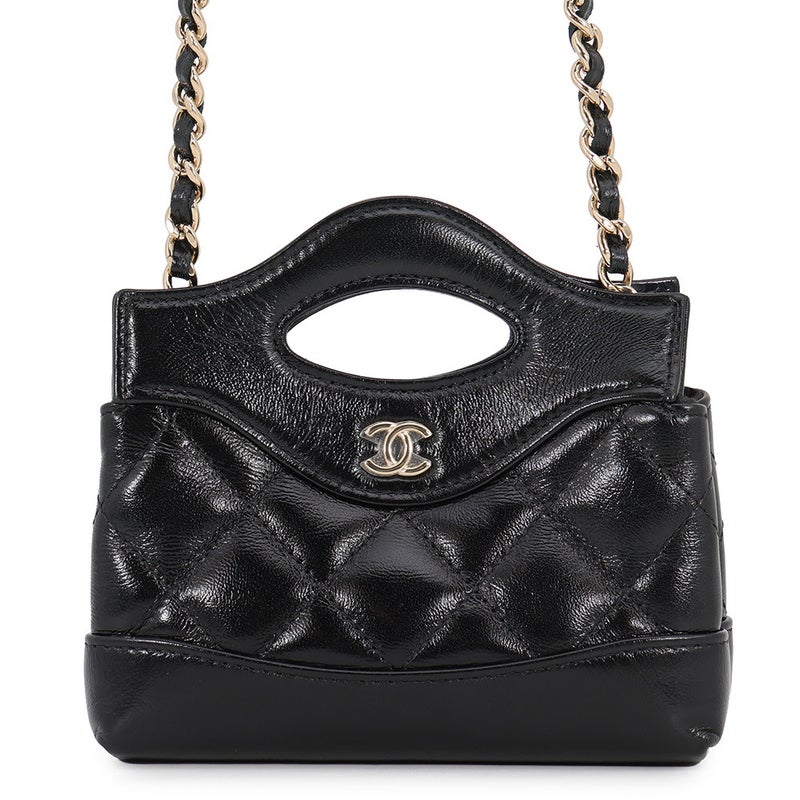 シャネル チェーンショルダーバッグ ココマーク マトラッセ ラムスキン AP3875 CHANEL チェーンクラッチ 黒