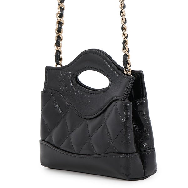 シャネル チェーンショルダーバッグ ココマーク マトラッセ ラムスキン AP3875 CHANEL チェーンクラッチ 黒