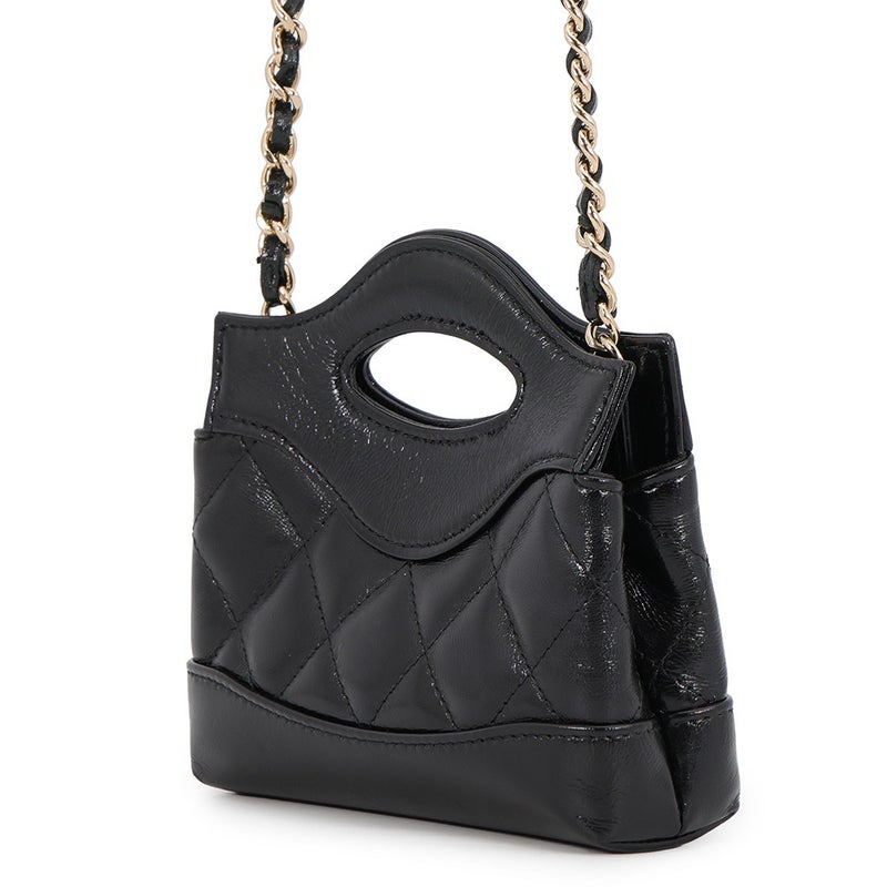シャネル チェーンショルダーバッグ ココマーク マトラッセ ラムスキン AP3875 CHANEL チェーンクラッチ 黒