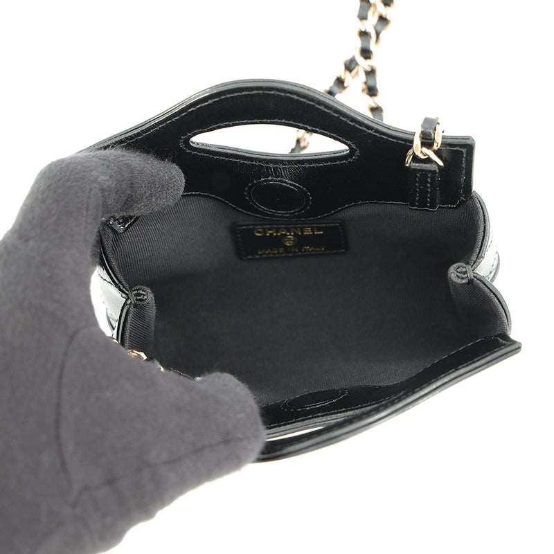 シャネル チェーンショルダーバッグ ココマーク マトラッセ ラムスキン AP3875 CHANEL チェーンクラッチ 黒