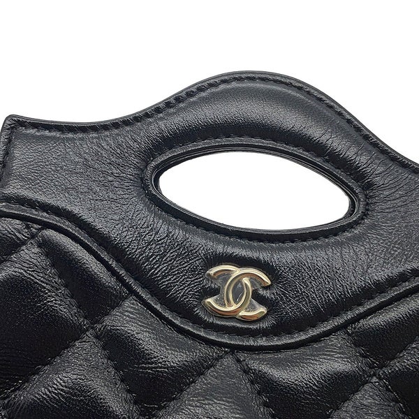 シャネル チェーンショルダーバッグ ココマーク マトラッセ ラムスキン AP3875 CHANEL チェーンクラッチ 黒
