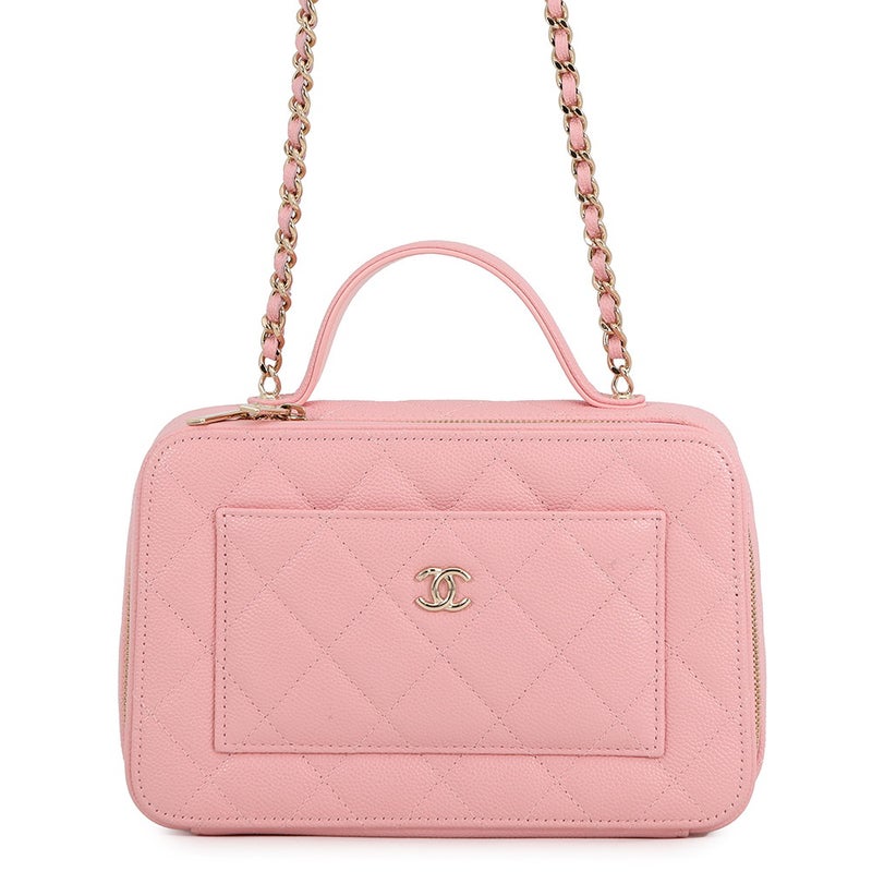 シャネル チェーンショルダーバッグ ココマーク マトラッセ バニティ キャビアスキン AP4778 CHANEL