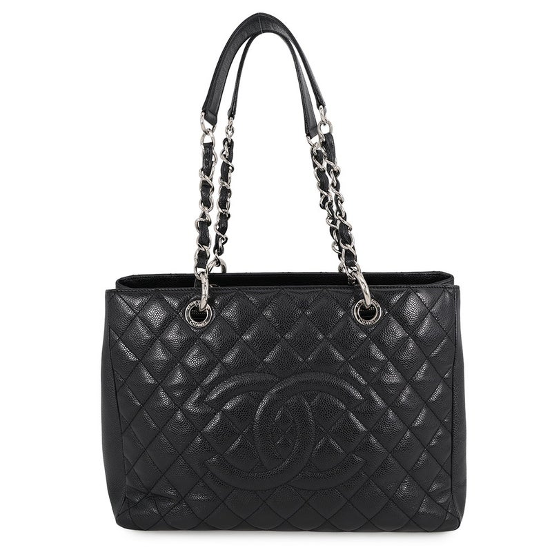 シャネル チェーントートバッグ ココマーク マトラッセ GST キャビアスキン A50995 CHANEL ショルダーバッグ 黒