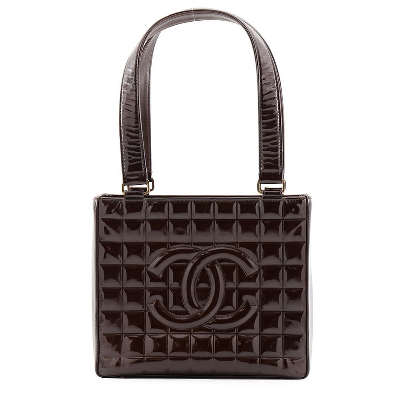 シャネル トートバッグ ココマーク チョコバー パテント CHANEL
