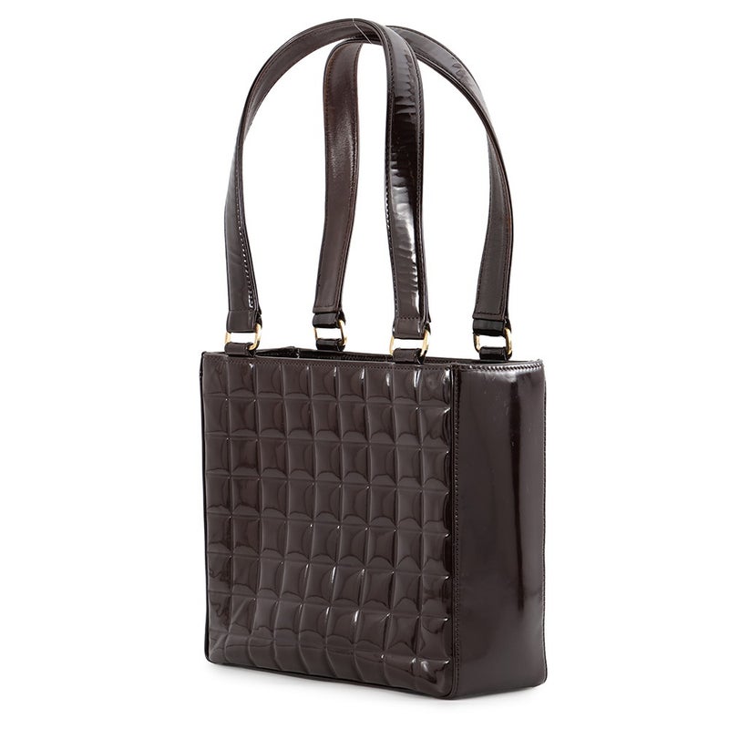 シャネル トートバッグ ココマーク チョコバー パテント CHANEL