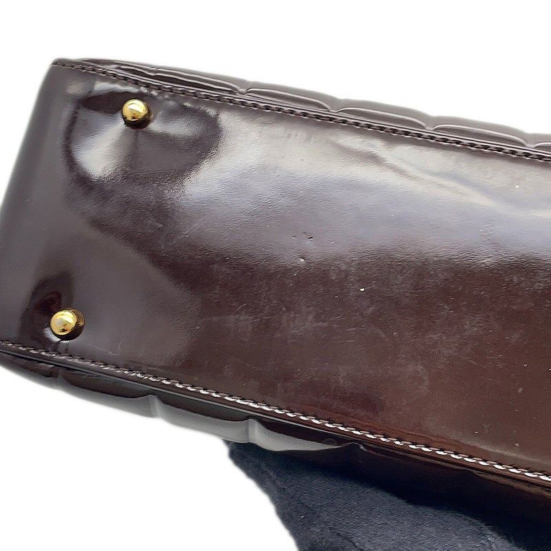 シャネル トートバッグ ココマーク チョコバー パテント CHANEL