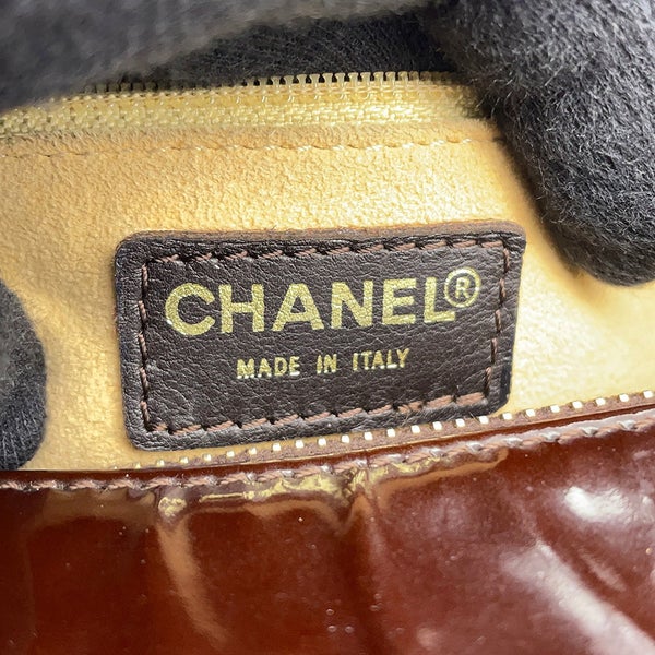 シャネル トートバッグ ココマーク チョコバー パテント CHANEL
