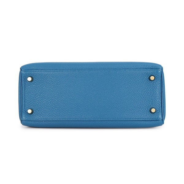 エルメス ハンドバッグ ケリー28 内縫い ブルードガリス/ゴールド金具 トゴ □Q刻印 HERMES Kelly 2wayバッグ