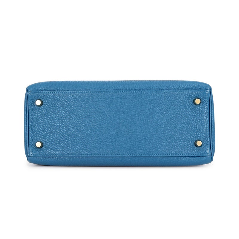 エルメス ハンドバッグ ケリー28 内縫い ブルードガリス/ゴールド金具 トゴ □Q刻印 HERMES Kelly 2wayバッグ