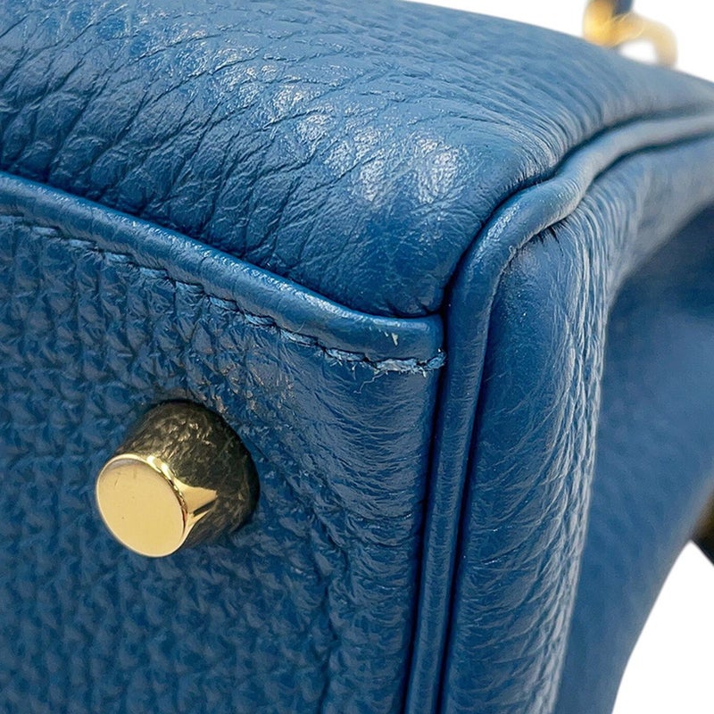 エルメス ハンドバッグ ケリー28 内縫い ブルードガリス/ゴールド金具 トゴ □Q刻印 HERMES Kelly 2wayバッグ