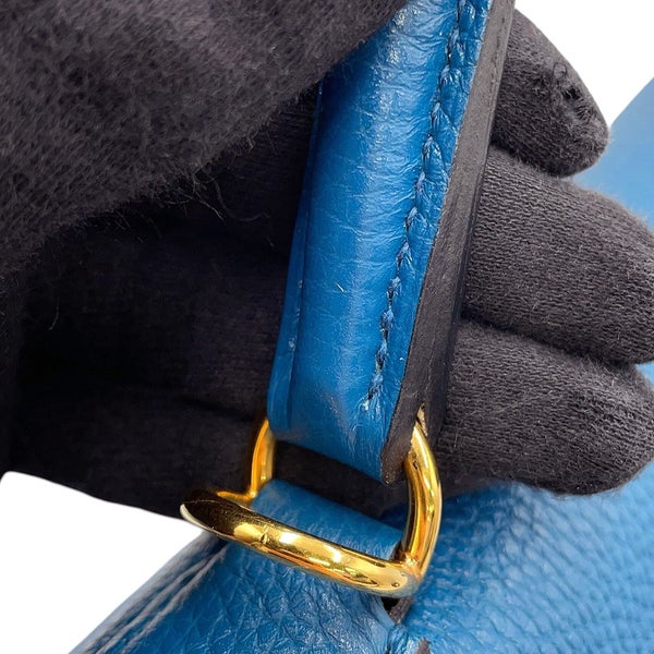 エルメス ハンドバッグ ケリー28 内縫い ブルードガリス/ゴールド金具 トゴ □Q刻印 HERMES Kelly 2wayバッグ