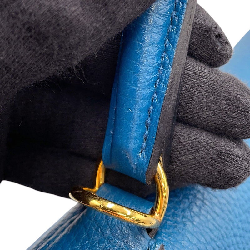 エルメス ハンドバッグ ケリー28 内縫い ブルードガリス/ゴールド金具 トゴ □Q刻印 HERMES Kelly 2wayバッグ