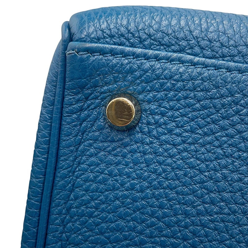 エルメス ハンドバッグ ケリー28 内縫い ブルードガリス/ゴールド金具 トゴ □Q刻印 HERMES Kelly 2wayバッグ