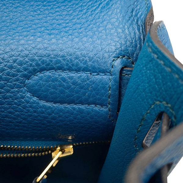 エルメス ハンドバッグ ケリー28 内縫い ブルードガリス/ゴールド金具 トゴ □Q刻印 HERMES Kelly 2wayバッグ