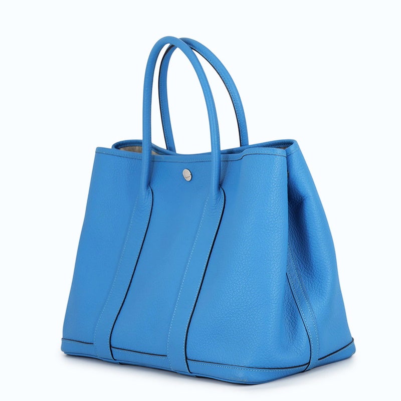 エルメス トートバッグ ガーデンパーティPM コバルト/シルバー金具 ネゴンダ □R刻印 HERMES Garden Party