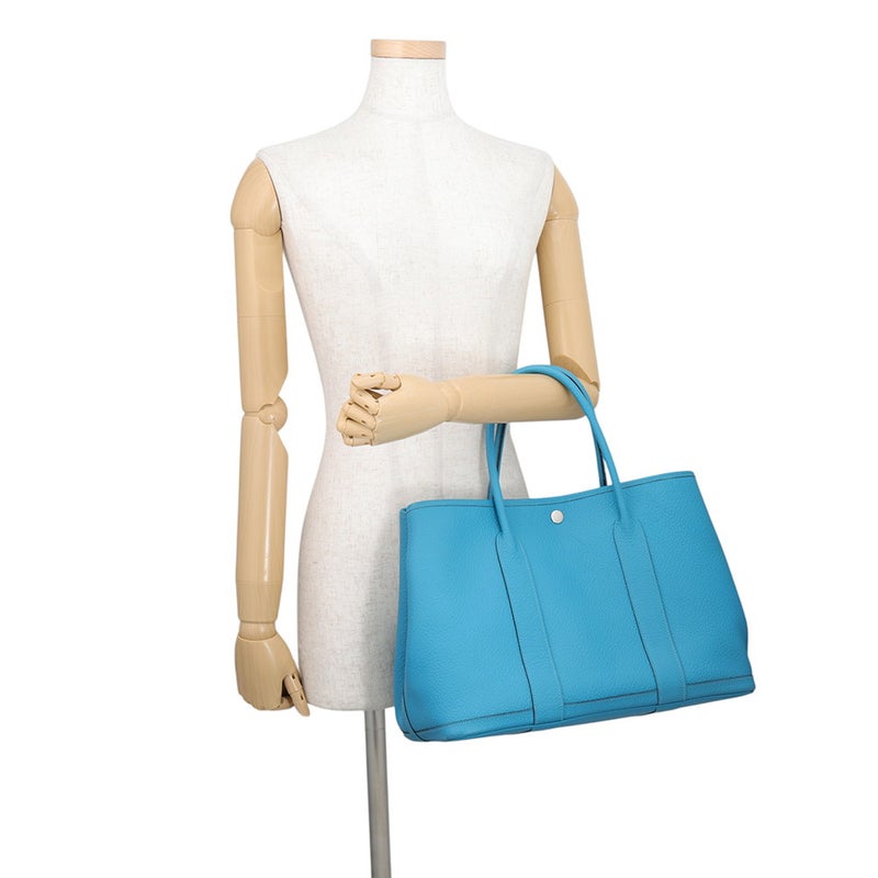 エルメス トートバッグ ガーデンパーティPM コバルト/シルバー金具 ネゴンダ □R刻印 HERMES Garden Party