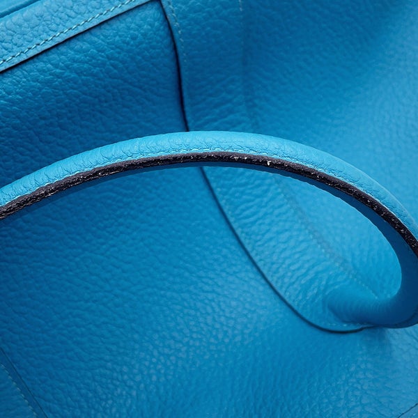 エルメス トートバッグ ガーデンパーティPM コバルト/シルバー金具 ネゴンダ □R刻印 HERMES Garden Party