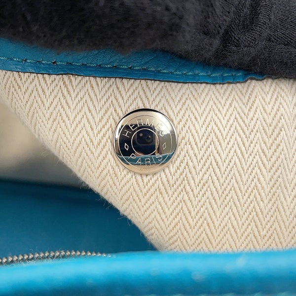 エルメス トートバッグ ガーデンパーティPM コバルト/シルバー金具 ネゴンダ □R刻印 HERMES Garden Party