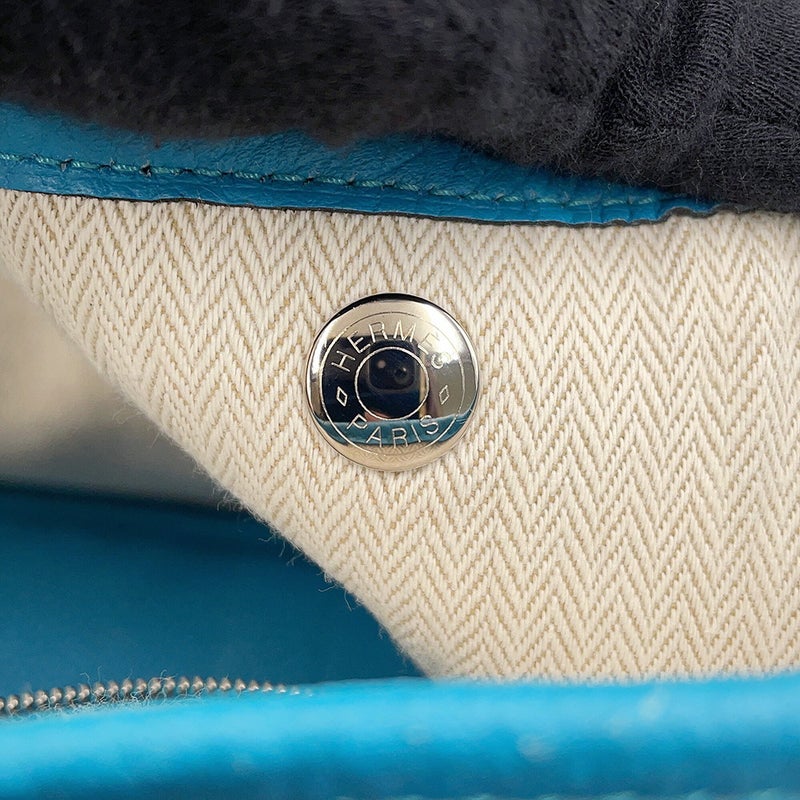 エルメス トートバッグ ガーデンパーティPM コバルト/シルバー金具 ネゴンダ □R刻印 HERMES Garden Party