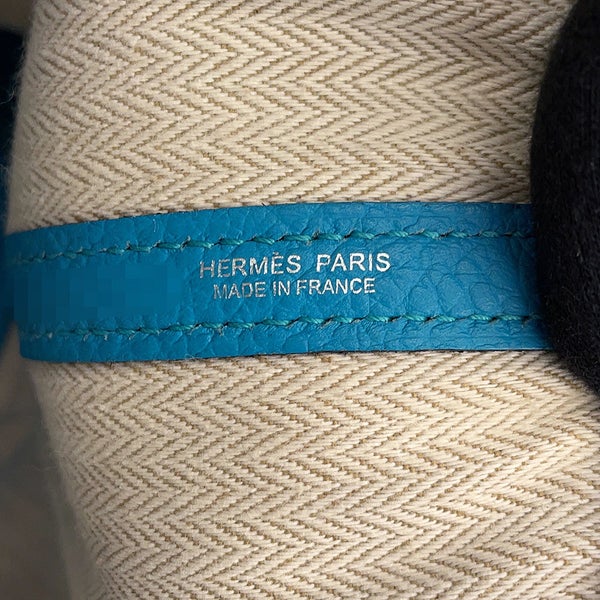 エルメス トートバッグ ガーデンパーティPM コバルト/シルバー金具 ネゴンダ □R刻印 HERMES Garden Party