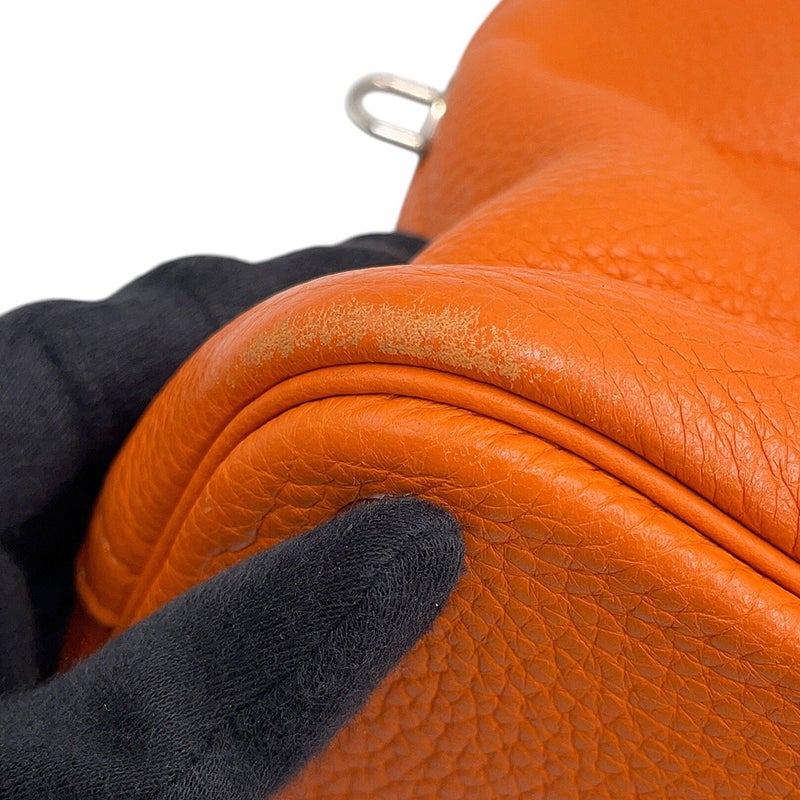 エルメス ハンドバッグ ボリード31 オレンジ/シルバー金具 トリヨンクレマンス □Q刻印 2wayショルダーバッグ