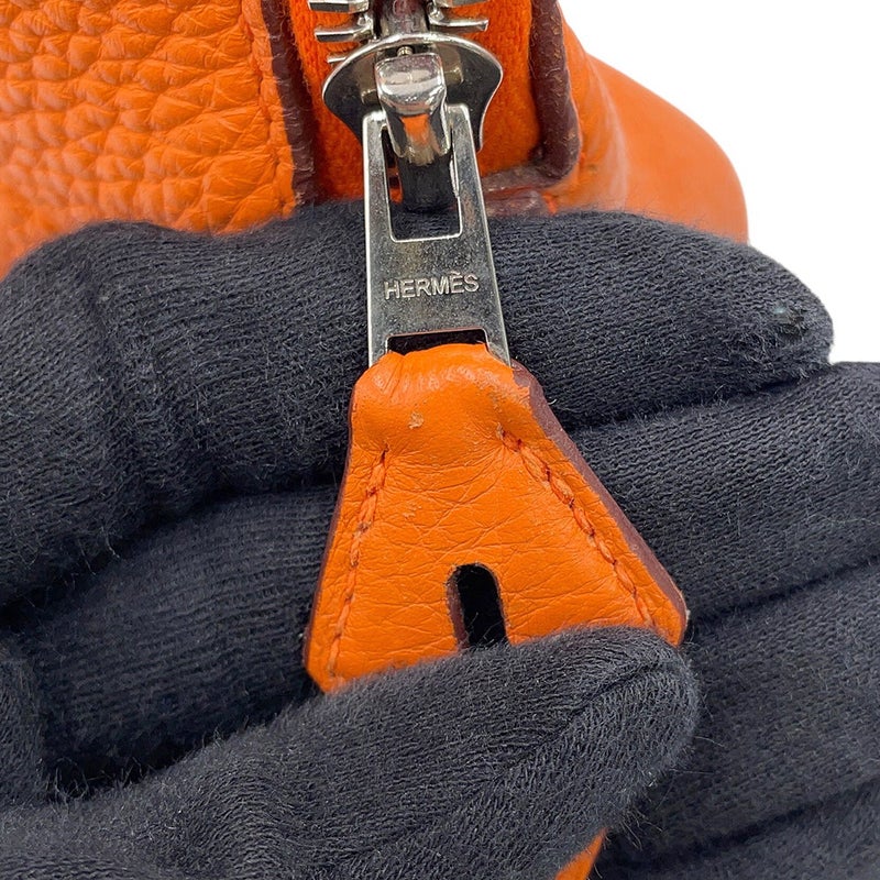 エルメス ハンドバッグ ボリード31 オレンジ/シルバー金具 トリヨンクレマンス □Q刻印 2wayショルダーバッグ