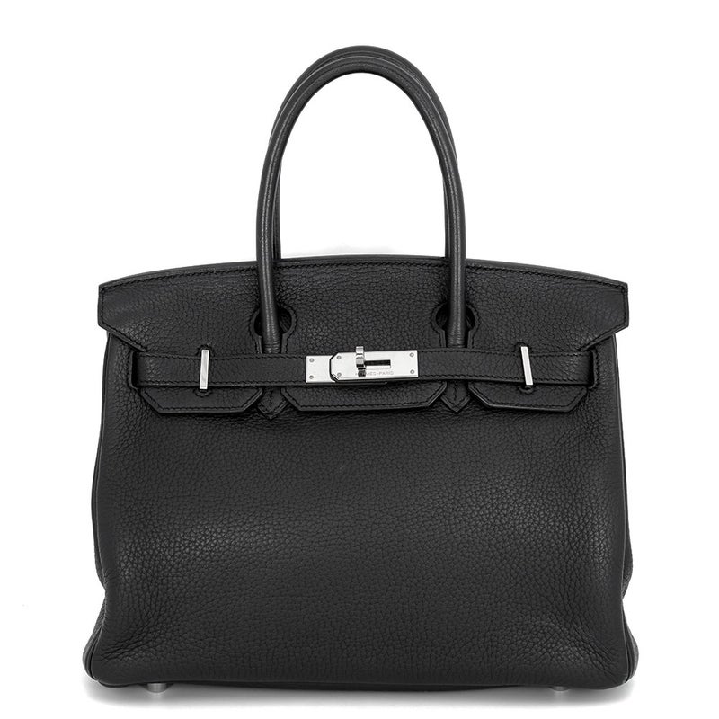 エルメス バーキン30 ブラック/シルバー金具 トリヨンクレマンス □K刻印 HERMES Birkin ハンドバッグ 黒