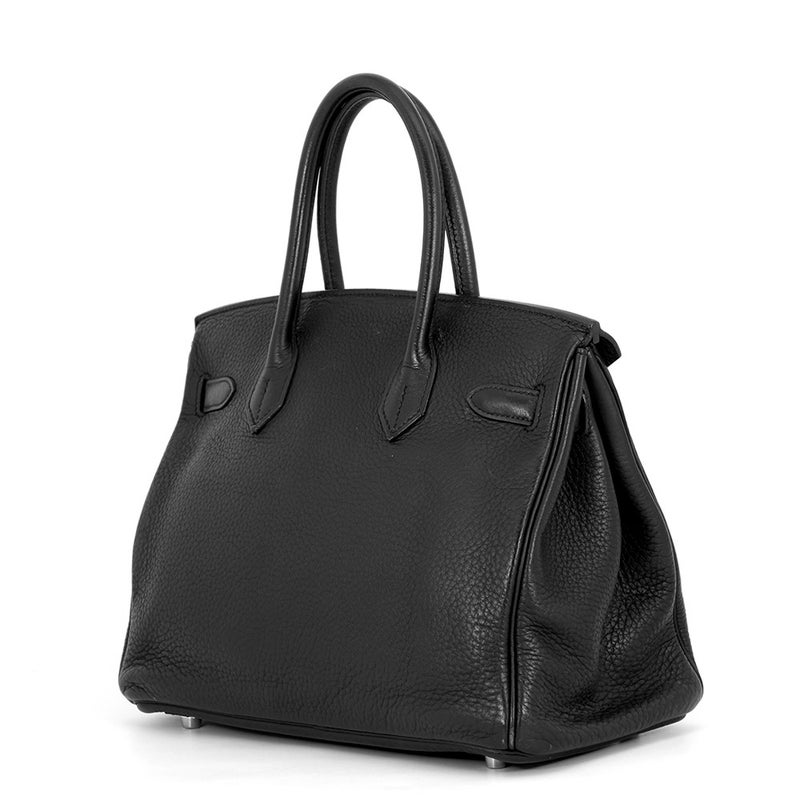 エルメス バーキン30 ブラック/シルバー金具 トリヨンクレマンス □K刻印 HERMES Birkin ハンドバッグ 黒