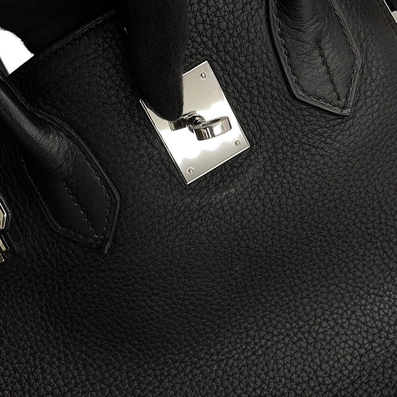 エルメス バーキン30 ブラック/シルバー金具 トリヨンクレマンス □K刻印 HERMES Birkin ハンドバッグ 黒