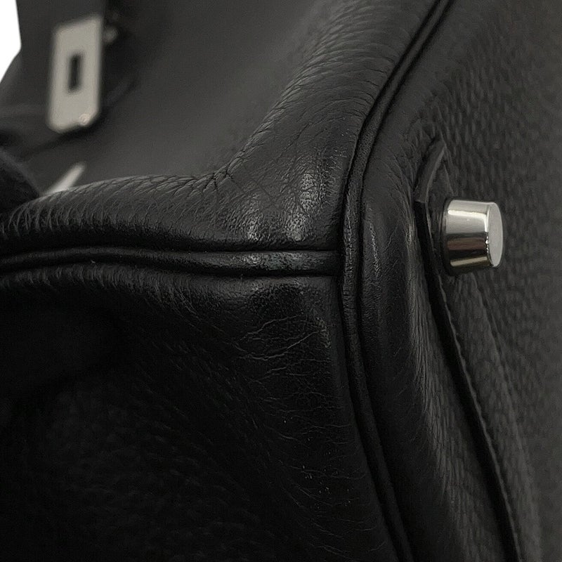 エルメス バーキン30 ブラック/シルバー金具 トリヨンクレマンス □K刻印 HERMES Birkin ハンドバッグ 黒
