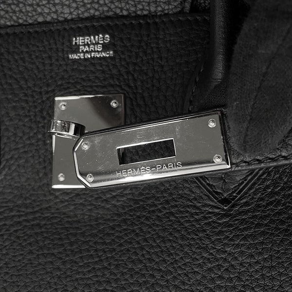 エルメス バーキン30 ブラック/シルバー金具 トリヨンクレマンス □K刻印 HERMES Birkin ハンドバッグ 黒