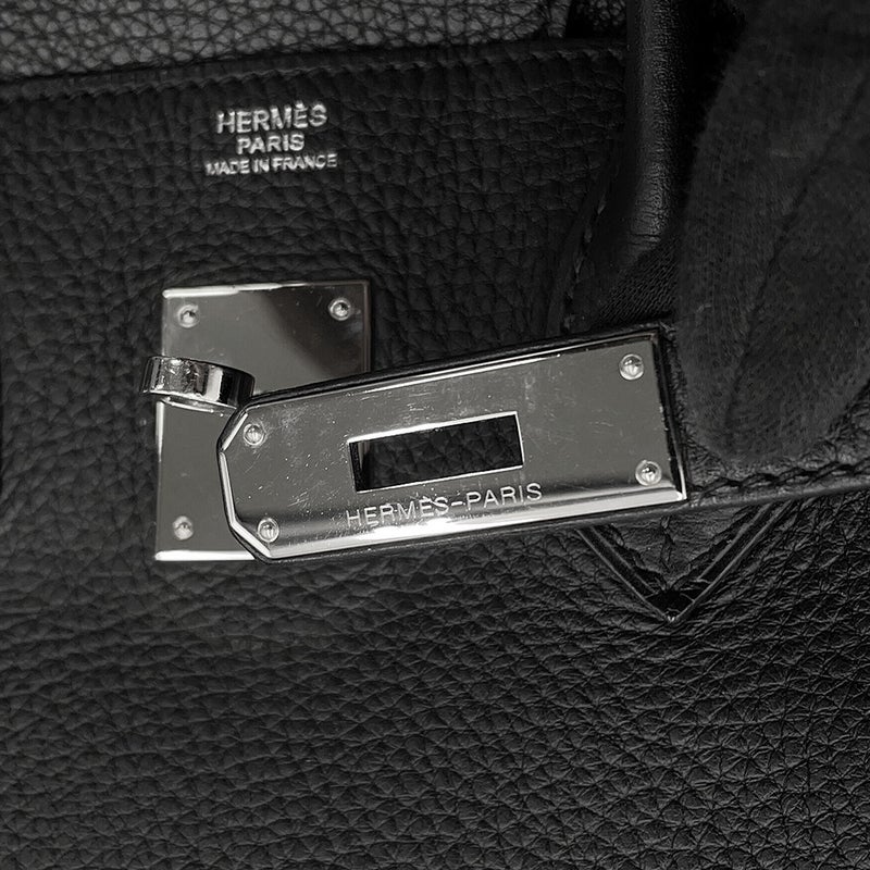 エルメス バーキン30 ブラック/シルバー金具 トリヨンクレマンス □K刻印 HERMES Birkin ハンドバッグ 黒