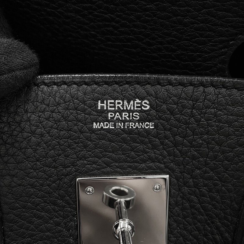 エルメス バーキン30 ブラック/シルバー金具 トリヨンクレマンス □K刻印 HERMES Birkin ハンドバッグ 黒