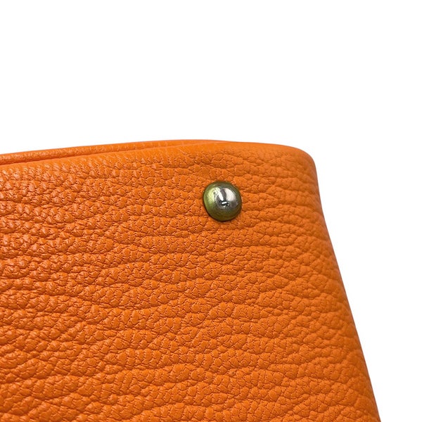 エルメス ハンドバッグ プリュム ミニ オレンジ/シルバー金具 シェブルミゾル □H刻印 HERMES バッグ シェーブル
