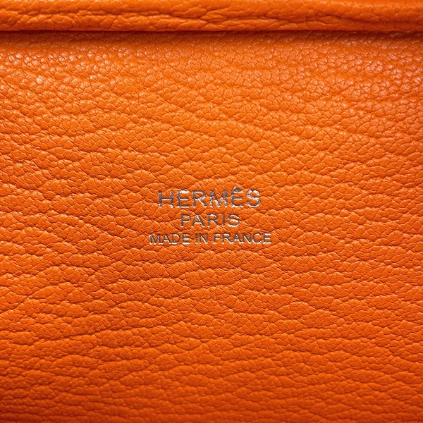 エルメス ハンドバッグ プリュム ミニ オレンジ/シルバー金具 シェブルミゾル □H刻印 HERMES バッグ シェーブル