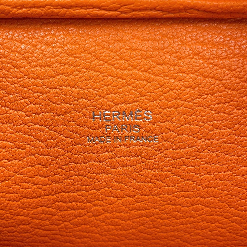 エルメス ハンドバッグ プリュム ミニ オレンジ/シルバー金具 シェブルミゾル □H刻印 HERMES バッグ シェーブル