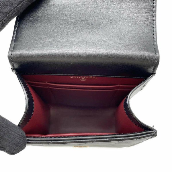 シャネル チェーンショルダーバッグ マトラッセ ココマーク AP2291 CHANEL フォンケース 黒