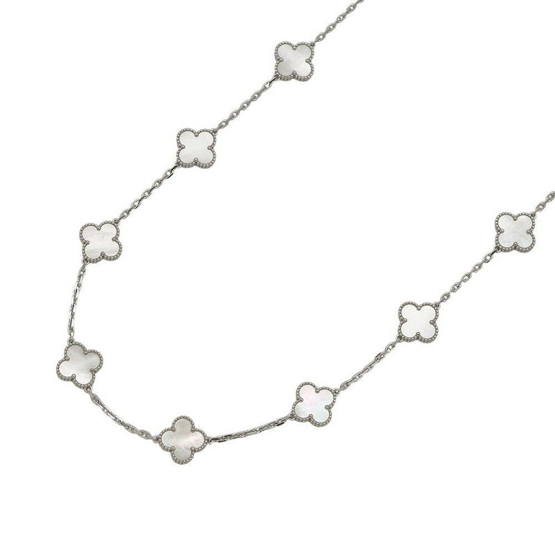 ヴァンクリ ネックレス ヴィンテージ アルハンブラ ロングネックレス 20モチーフ マザーオブパール K18WG VCARF48800