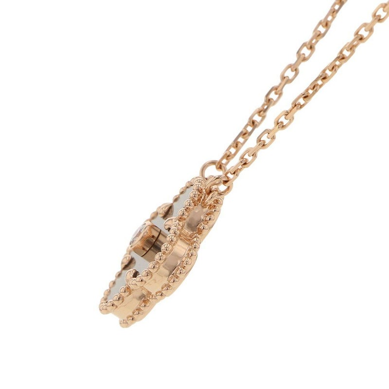 ヴァンクリ ネックレス ヴィンテージアルハンブラ シルバーオブシディアン ダイヤ1P 約0.04ct K18PG VCARP9T00