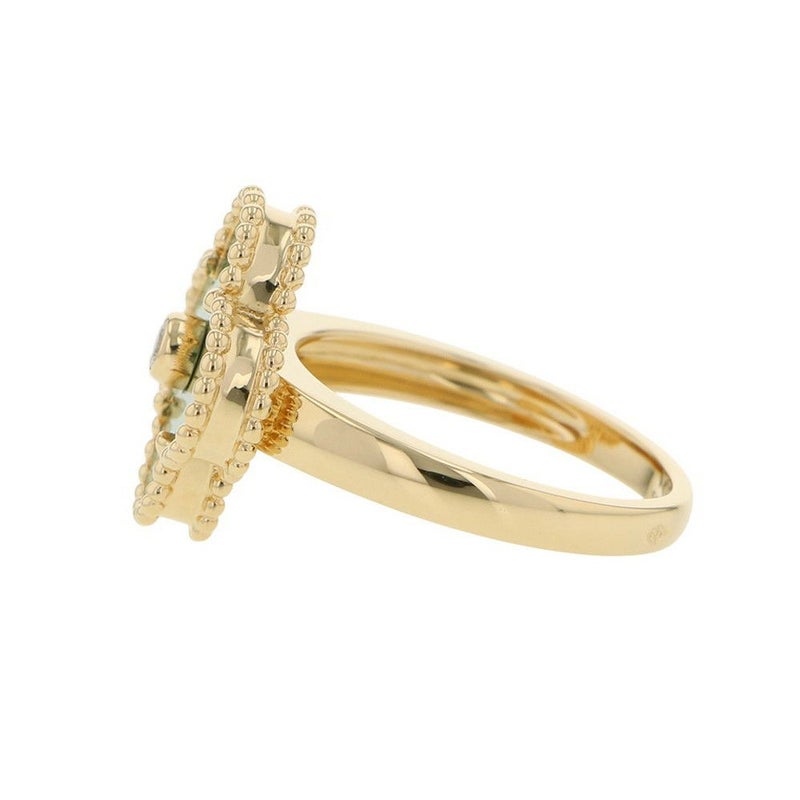 ヴァンクリーフ&アーペル リング ヴィンテージ アルハンブラ リング マラカイト ダイヤ 1P 0.05ct K18YG サイズ51 VCARO3QM00