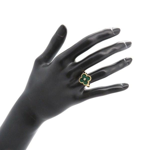 ヴァンクリーフ&アーペル リング ヴィンテージ アルハンブラ リング マラカイト ダイヤ 1P 0.05ct K18YG サイズ51 VCARO3QM00