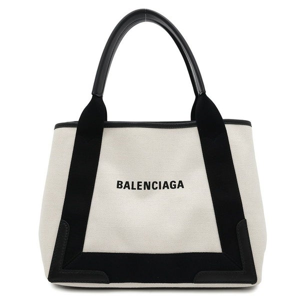 バレンシアガ トートバッグ ネイビーカバス S ポーチ付 339933 BALENCIAGA スモール バッグ カバ 白 黒